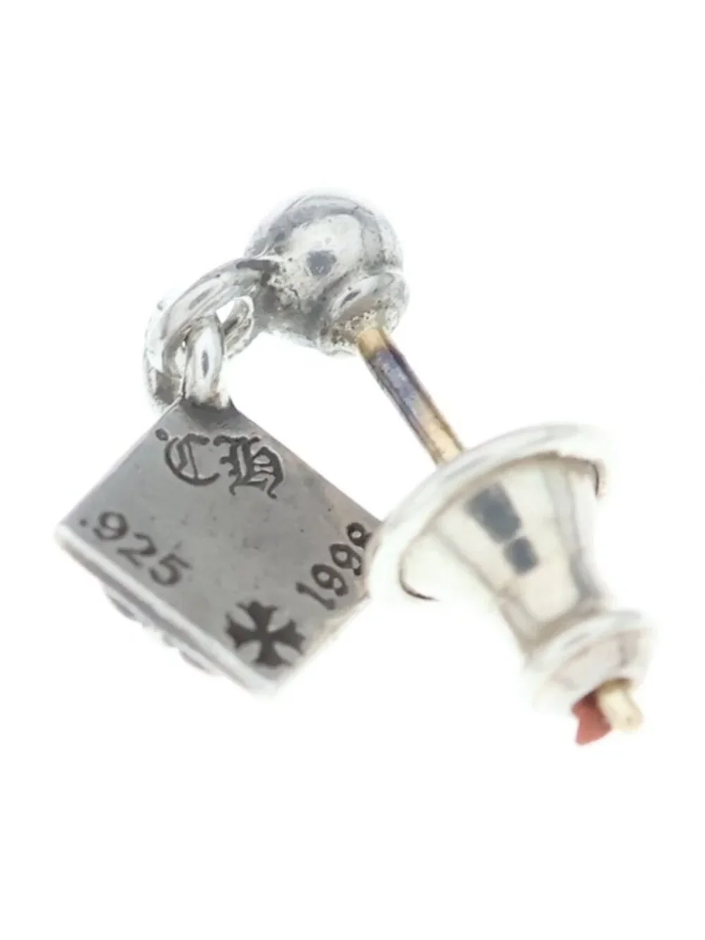 Chrome Hearts Pyramid Pls Drop Earrings Silver